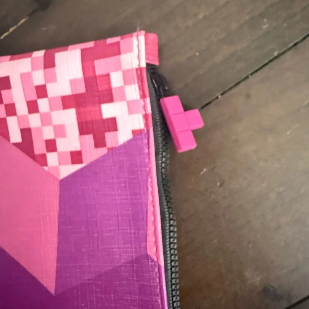 ipsy Pink and Purple Geometric Cosmetic Bag